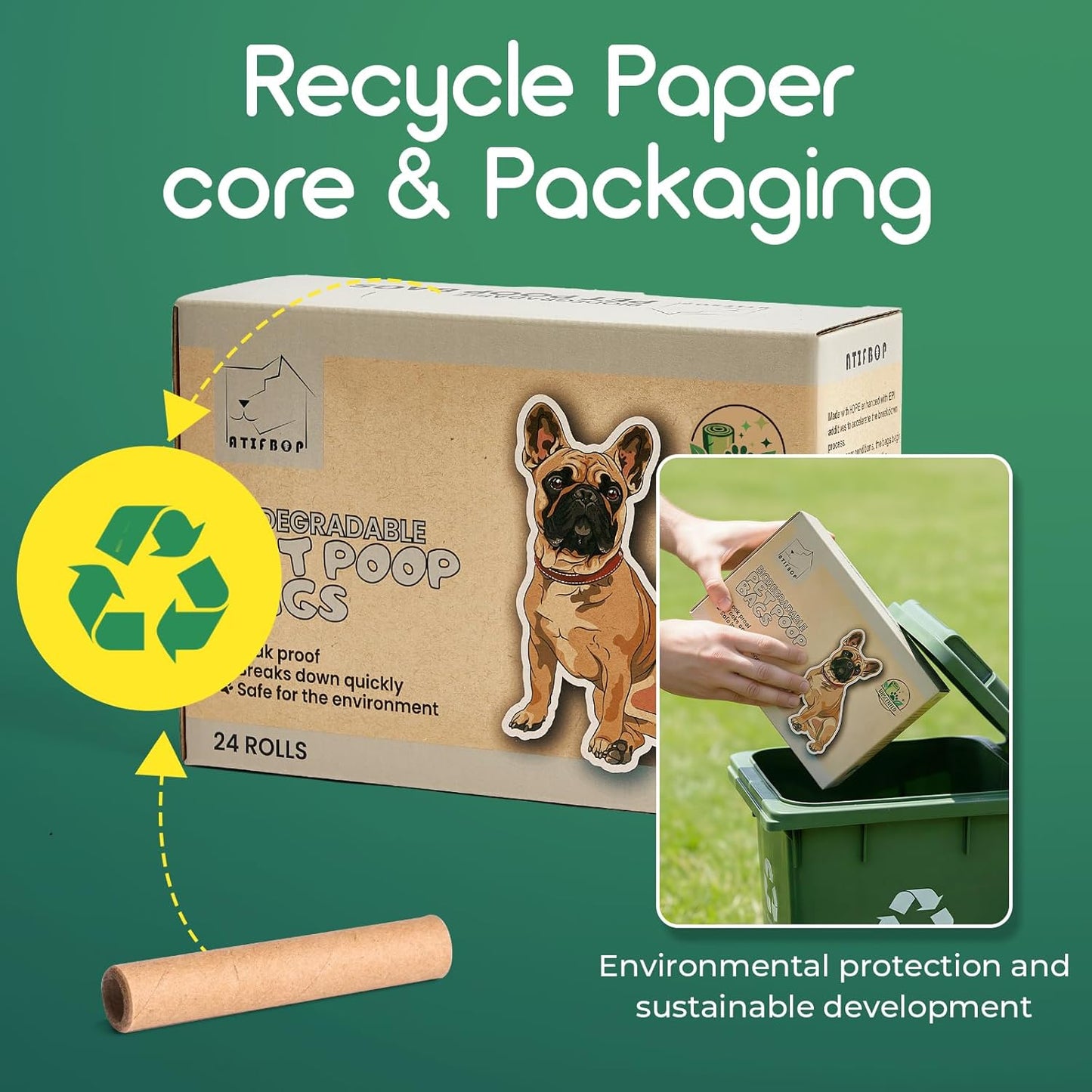 Biodegradable Dog Poop Bags 360 Count Scented, Leak Proof and Extra Thick Waste Bag Refill