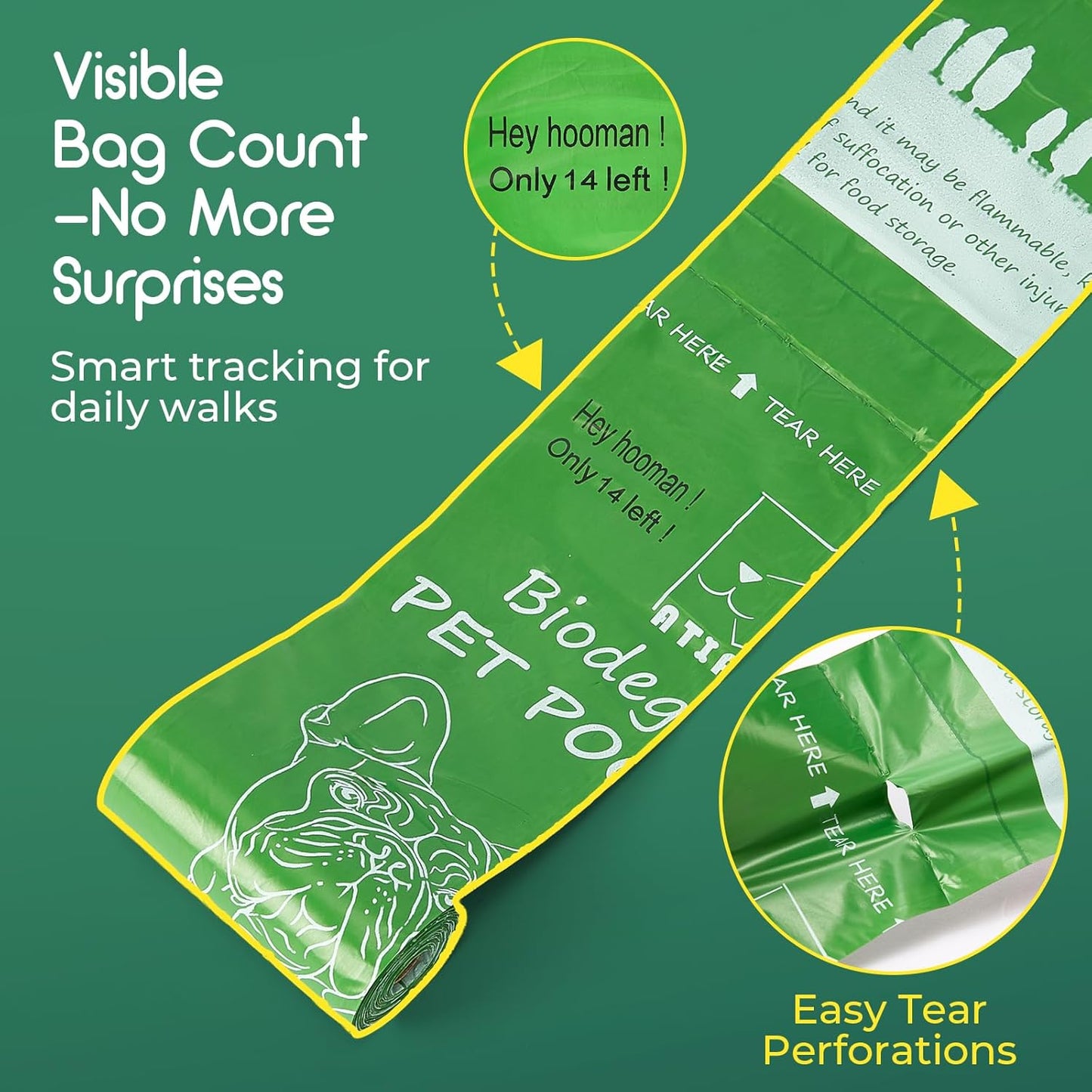 Biodegradable Dog Poop Bags 360 Count Scented, Leak Proof and Extra Thick Waste Bag Refill
