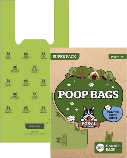 Pogi'S Dog Poop Bags with Easy-Tie Handles - 300 Doggy Leak-Proof, Ultra Thick, Scented Poop Bags for Dogs, Cat